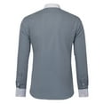 thumbnail image 4 of AZoiNM Men's French Cuff Dress Shirt Slim Fit Long Sleeve Business Casual Polyester, 4 of 10