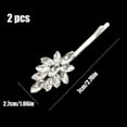 thumbnail image 3 of 2 Pieces Rhinestone Bridal Hair Clips Leaf Bridal Wedding Hair Pins Crystal Hair Clips Silver Rhinestone Jewelry Barrette for Brides Bridesmaids Flower Girls, 3 of 4