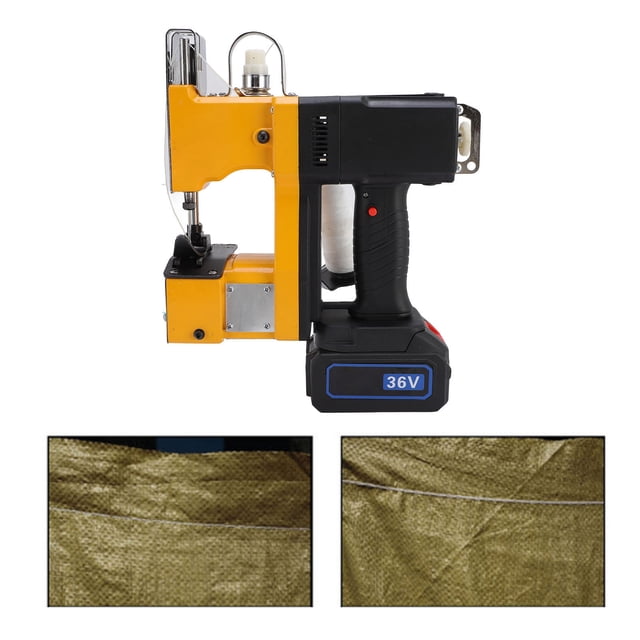 Máquina De Cierre De Bolsas Inalámbrica, Máquina De Coser Eléctrica De Bolsas Tejidas De 280W, 1500-1700 Puntadas Por Minuto Para Papel Kraft Tejido En Sacos