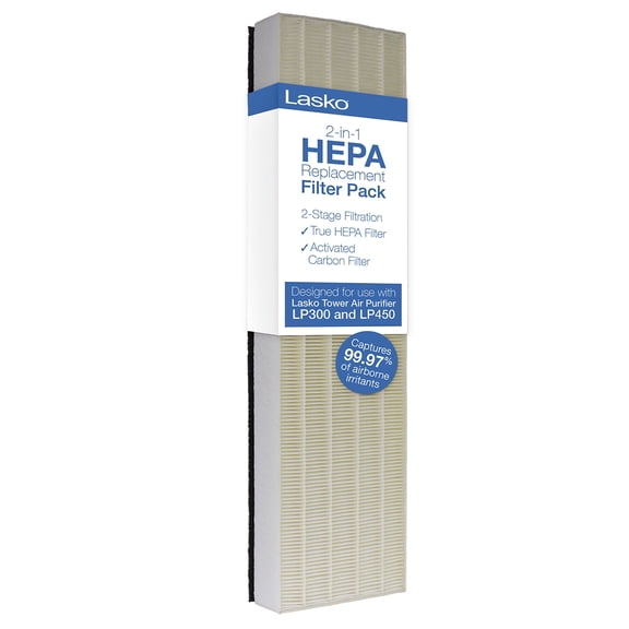 Lasko Air Purifier Replacement Filter, YY350, 2-in-1 HEPA, for Models LP300 & LP450