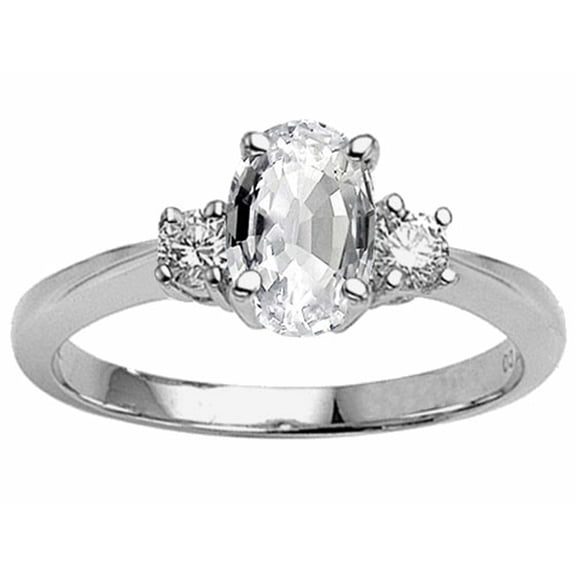 Tommaso Design� 9x7 Oval Genuine White Topaz Engagement Ring