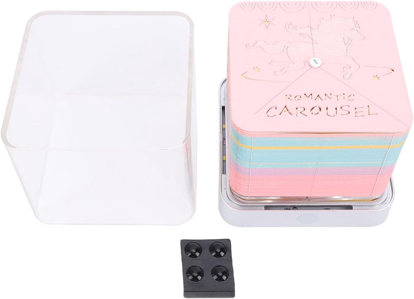 Xheghe 2026 Carved Art Calendar Notepad with LED Base - Transform Your Desk into a Whimsical Carousel – Perfect for Gifts and Daily Reminders!