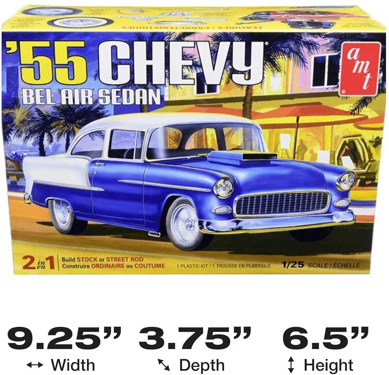 AMT 1955 Chevy Bel Air Sedan 2T 1/25 Scale Model Kit