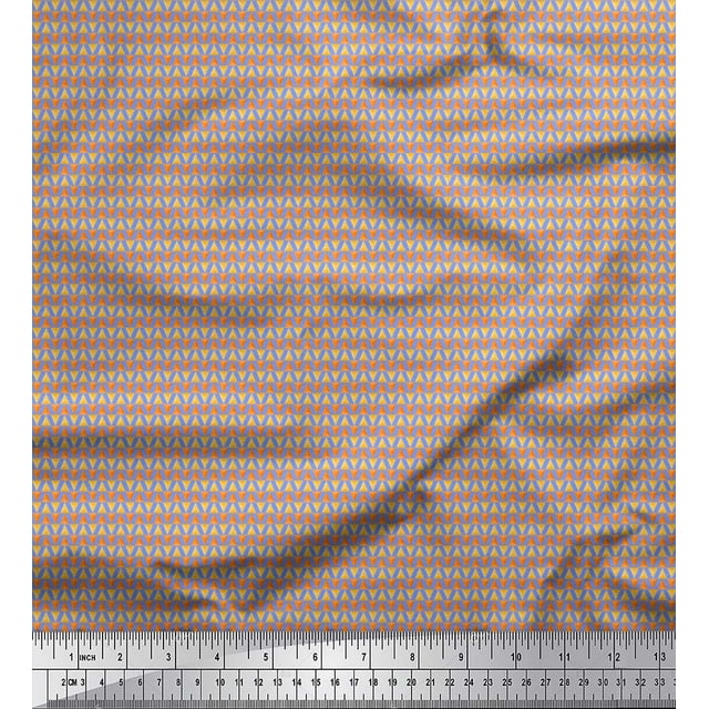 Soimoi Velvet Fabric Triangle Shirting Print Fabric by Yard 58 Inch Wide