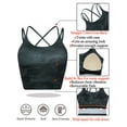 thumbnail image 2 of 2PCS Padded Sports Bra Athletic Tank Tops Bustier Bra Yoga Crop Cami Sleeveless Leopard Printed Sexy Crop Top Scoop Neck Camisole, 2 of 8