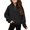 Black, variant on Girls Quarter Zip Pullover Sweatshirt Crew Neck Half Zip Sweatshirt Loose Long Sleeve Casual Cropped Hoodie Tops For Kids Girls Half Zip Pullover Sweatshirt Fall 4-14 Years