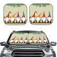 thumbnail image 2 of Gaeub Christmas Card With Gnomes Print 2-Piece Windshield Sun Shade,Foldable Car Front Window Sunshade,for Most Cars SUV Truck,Heat Blocker Visor Protector-Large, 2 of 6