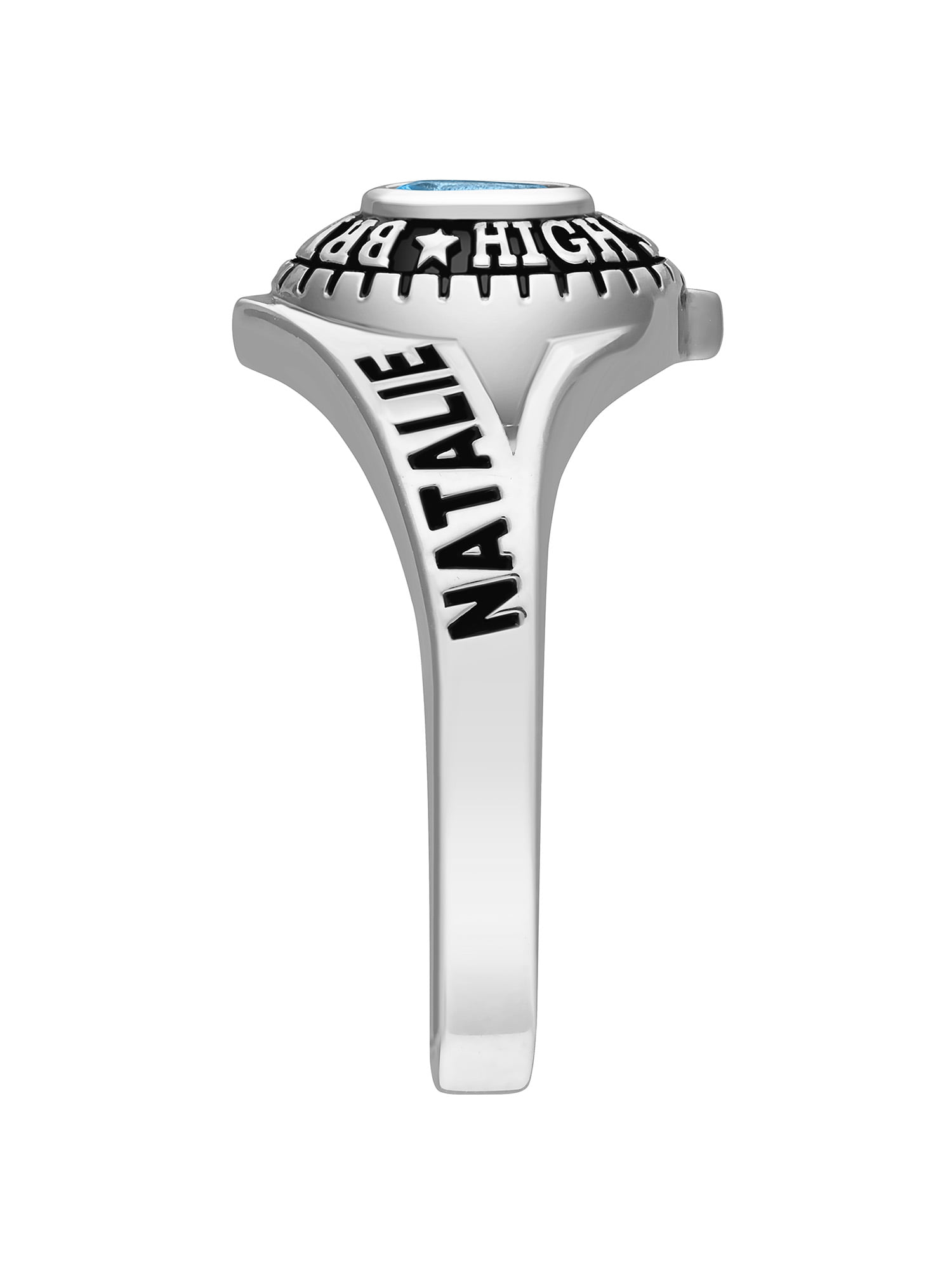 Order Now for 2025 Graduation, Freestyle Women's Platinum over Sterling Silver Birthstone Classic Class Ring, Personalized, High School or College Graduation