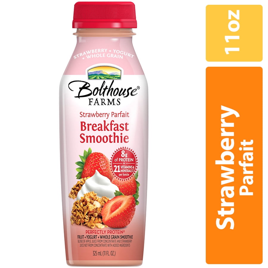 Bolthouse Farms Strawberry Parfait Breakfast Smoothie Fruit Drink, 11 ...