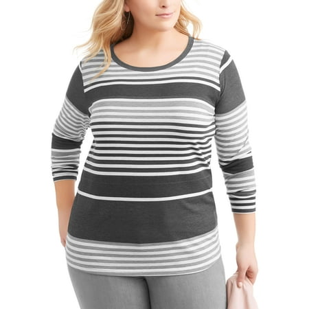 Poof Junior Plus OPP Stripe Side Slit Tee