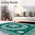 thumbnail image 2 of ODIKA 2'x3' Machine Washable Non-Slip Area Rug, Festive Snowflake Medallion Holiday Decorative High Traffic Rug, Green, 501174, 2 of 7