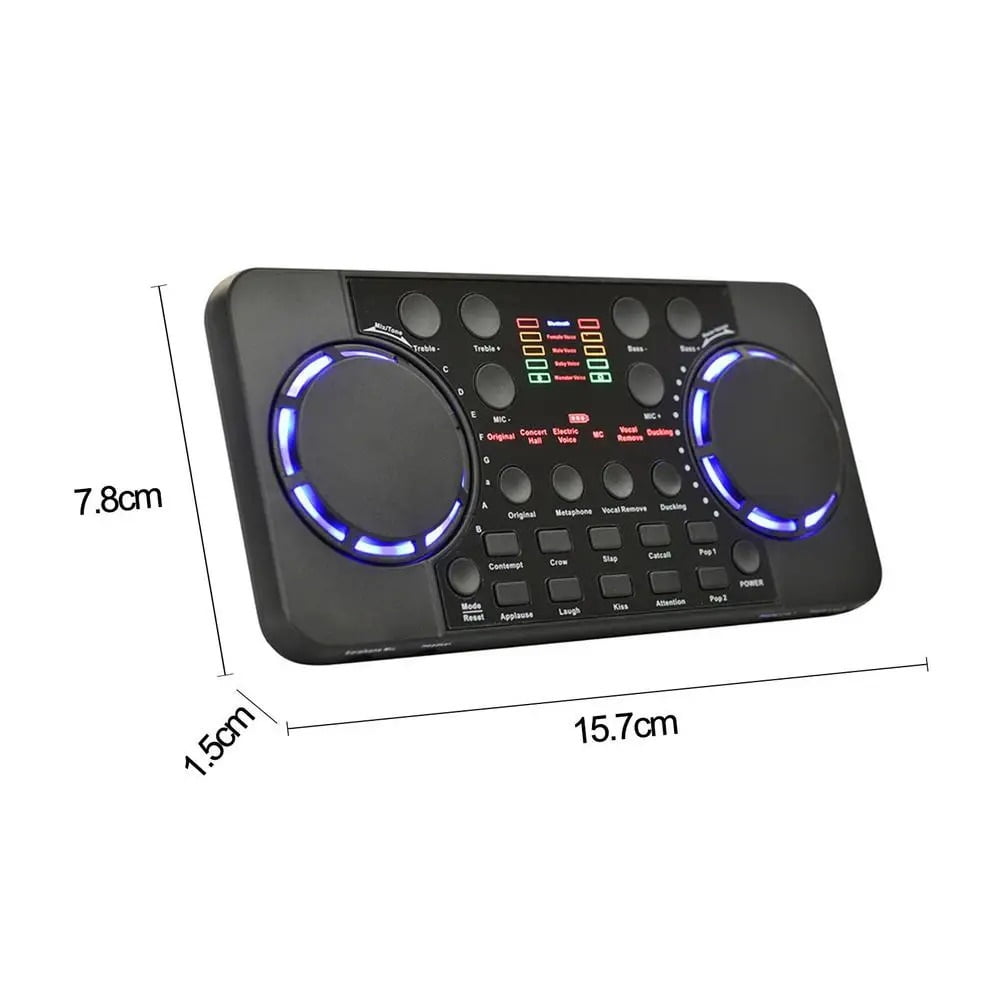 V300 Live Streaming Sound Card 10 Sound Effects 4.0 Interface Mixer for DJ Music