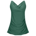 thumbnail image 4 of UTSJKR Womens One Piece Push up Swimdress Swimsuits Wrap V Neck Tummy Control Bathing Suits Flounce Swim Dress Swimwear Green M, 4 of 9