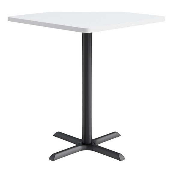KFI Studios 36in Square Dining Table - 42in H - White Top - Black Base