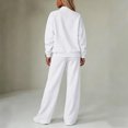 thumbnail image 4 of Rexolia Women’s Full Zip Relaxed Top & Wide Leg Pants Solid 2-Piece Active Set White 2XL, 4 of 4