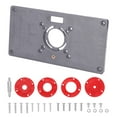 thumbnail image 1 of Graflsoa ABS Router Table Insert Plate with 4 Red Rings, Woodworking Tool for Edge Trimming and Grooving, Includes Random Screws, Gray/Red/Blue Options, 1 of 7