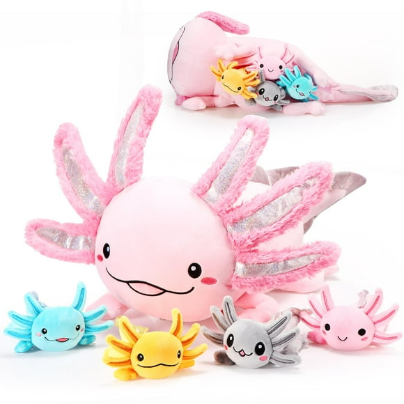 Set de peluche Aoriher Axolotl de 60 cm con 4 animales de peluche para bebés