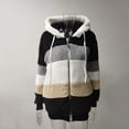 thumbnail image 4 of Chaqueta polar con capucha para mujer, sudadera con capucha de felpa de peluche, abrigo cálido de otoño e invierno, elegante abrigo de piel con cremallera, chaqueta de felpa con bolsillos, 4 of 5