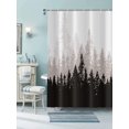 thumbnail image 3 of Misty Forest Shower Curtain, Foggy Forest Pine Tree Nature Woodland Landscape Bathroom Curtains for Bathtub Decor Waterproof Fabric Machine Washable with 12 Hooks, 3 of 6