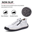 thumbnail image 4 of Mens Casual Ankle Boots Slip Resistant Comfortable Lightweight Loafers Mid Vintage Walking Driving Shoes White 10.5 US, 4 of 7