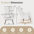 thumbnail image 3 of Tappio Upholstered Rocking Chair, Nursery Glider Rocker Rocking Accent Chair Padded Seat with High Backrest, Accent Armchair Comfy Side Chair for Living Room, Bedroom, Office, White, 3 of 8