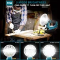 thumbnail image 3 of 18V Cordless LED Work Light for Makita 14.4V-18V Lithium Battery,2000LM Outdoor Wide Illumination Flashlight with USB Charge Port,for Car Repair Camping Hiking Garage Basement Emergency Lighting, 3 of 7