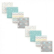 Luvable Friends Unisex Baby Cotton Flannel Receiving Blankets, Basic Elephant 8-Piece, One Size