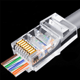 thumbnail image 5 of 300Pcs RJ45 Connector 6U Gold Plated Pass Through Ethernet Cables Module Plug Network RJ-45 Crystal Heads Cat5 Cat5E,300pcs Ethernet Cables Module Plug,Transparent, 5 of 7