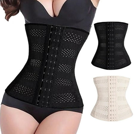 

harmtty Women Body Shaper Rubber Waist Trainer Cincher Underbust Corset Shapewear Black