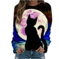 thumbnail image 2 of Pntutb Suéter De Cuello Redondo De Manga Larga Con Estampado De Gato Suelto Casual De Otoño E Invierno Para Mujer Pntutb Pntutb-5827, 2 of 4