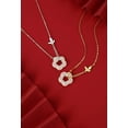 thumbnail image 4 of 14K Gold Jade Flower Necklace, Beautiful Butterfly Necklace, For Wife,Girlfriend's Valentine's Day,Birthday Gift, 4 of 4
