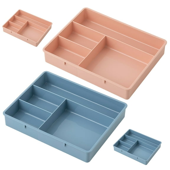 Hytrove 4Pcs Drawer Organizer for Desk Accessories Storage Blue 11.8x6.1x0.4in