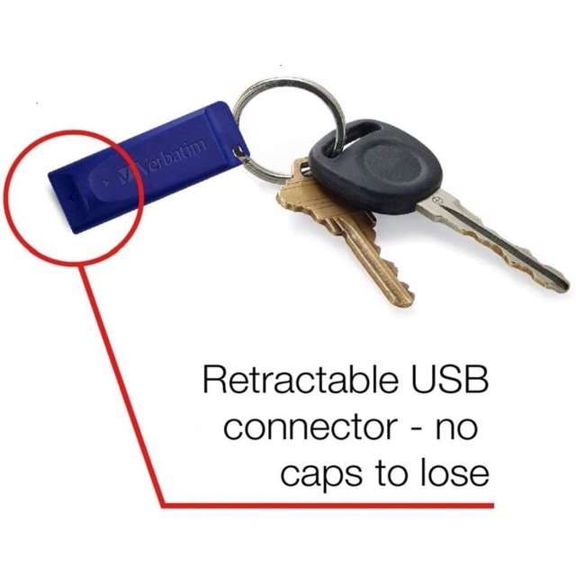 Verbatim 128GB USB 2.0 Lecteur Flash - Sans Bouchon & Universellement Compatible - Bleu