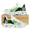 thumbnail image 1 of Zapatillas deportivas de malla con estampado de hojas verdes para mujer, ligeras y con plataforma para exteriores., 1 of 6