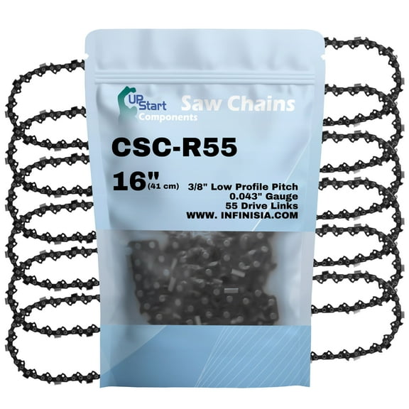 6-Pack 16-Inch Chainsaw Chain Replacement for Stihl MS 193 - R55 (16", 3/8", .043", 55 Drive Links)