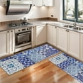 thumbnail image 3 of Kitchen Rugs Sets Of 2,Blue Ethnic Floral Patchwork Pattern Anti Fatigue Kitchen Mat Rugs Non Slip Washable,Decorative Kitchen Floor Mats for Kitchen,Sink,Laundry,17"X47", 3 of 5