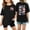 a-Black7610, variant on VNKIDY Girls Kids Floral Print Graphic Tee Short Sleeve Crewneck Oversized T Shirt For Summer Daily Casual Wear Black 150
