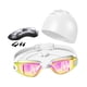 thumbnail image 3 of Juego de 5 piezas de gafas y gorro de natación para hombres, mujeres y adultos. Gafas de natación para piscina. Blanco, 3 of 8
