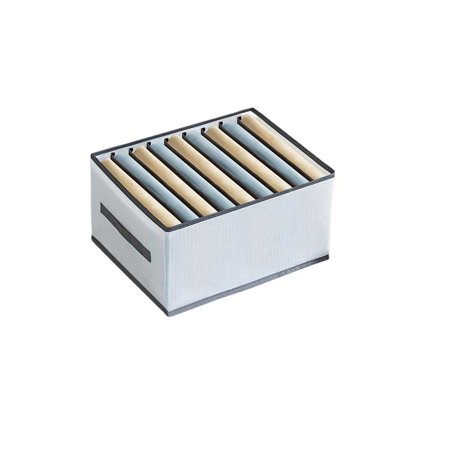 

Clothes Storage Organizer Drawer Closet Wardrobe Compartments Organizing Box Jeans Socks Underwear Bra Separation Holder 7 Grids Gray