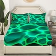 thumbnail image 3 of Marble Magma Queen Sheets Modern Geometric Bed Set, Turqoise Green Bed Sheets Set Fire Flame Sheet Set, Aesthetic Artwork Bedding Set Super Cozy 4pcs with 2 Pillowcase, 3 of 6
