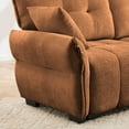 thumbnail image 5 of 3-Seater Sofa Set with 3 Ottomans & Pillows, Solid Wood Frame in Elegant Textured Chenille. Ideal for Living Rooms, Lounges, Offices (Brown), 5 of 8