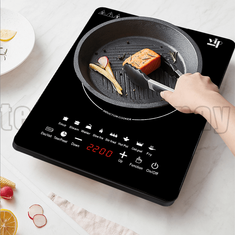 SizzleCook Induction Hot Plate 2200W Portable Electric Cooktop for Cooking,  High Power Electrical Countertop Single Burner Stove with LCD Sensor Touch