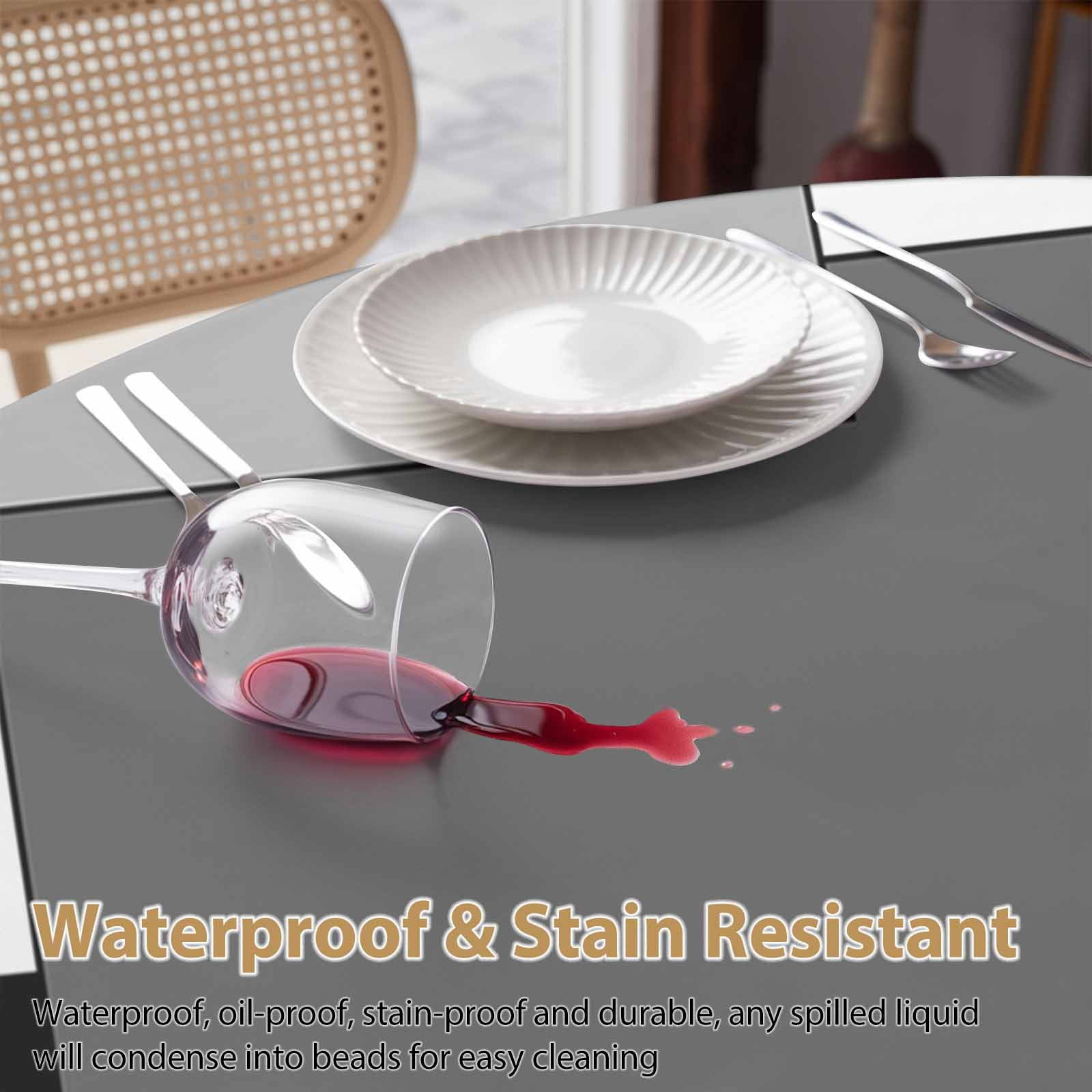 Round Tablecloth Black White Grey Color Block Waterproof Oil Proof Polyester Table Cloth Cover Decor for Home Dining Outdoor,Patio,Parties, 60" Dia. Abstract Modern Geometric
