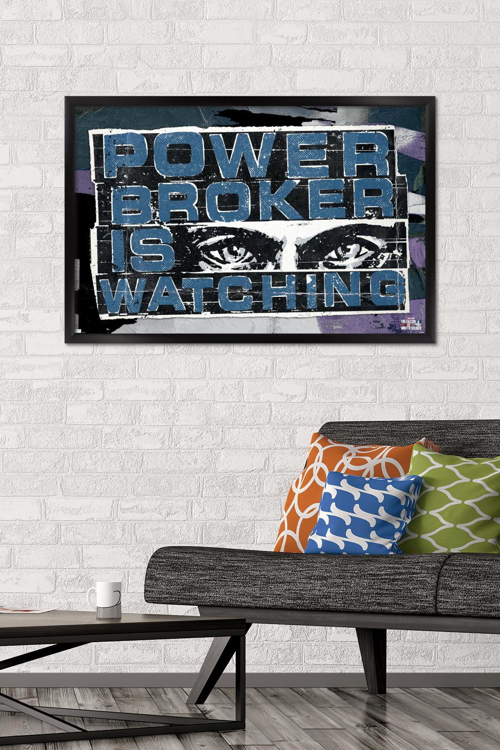 Marvel Falcon and Winter Soldier - Power Broker Watching 1 Wall Poster, 22.375" x 34", Framed