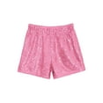 thumbnail image 5 of SiiRoh Girls Glitter Sequin High Waist Shorts Sparkly Hip Hop Jazz Dance Shorts Pink 6, 5 of 7
