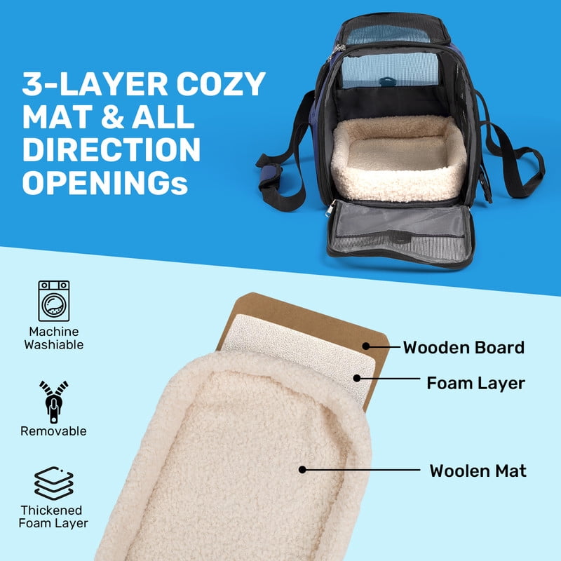 Cat Carriers Dog Carrier For Small Medium Cats Dog Soft Sided, Collapsible Waterproof Travel Puppy Carrier