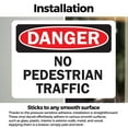 thumbnail image 3 of (2 Pack) No Pedestrian Traffic OSHA Danger Sign 10 Inch X 7 Inch Vinyl Label Decal Sticker Weather Resistant, UV Protected for Workplace, Business, and Construction Site, Made in the, 3 of 7