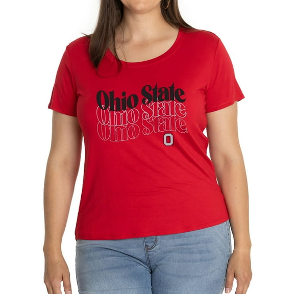 Women's Scarlet Ohio State Buckeyes Relaxed Scarlet Scoop Neck T-Shirt