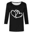 thumbnail image 4 of Valentine Day Shirt 3/4 Length Sleeve Womens Tops Slim Fit V Neck Shirts for Women Tshirts Shirts for Women Loose Fit Flash, 4 of 4