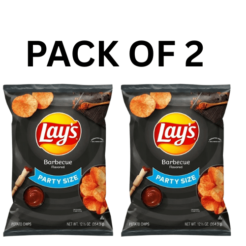 2 PACK Lay's Barbecue Flavored Potato Chips, Party Size, 12.5 oz Bag